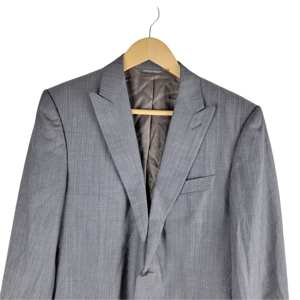 Canali Wool Blazer Lined Gray Two Button Single V… - image 2